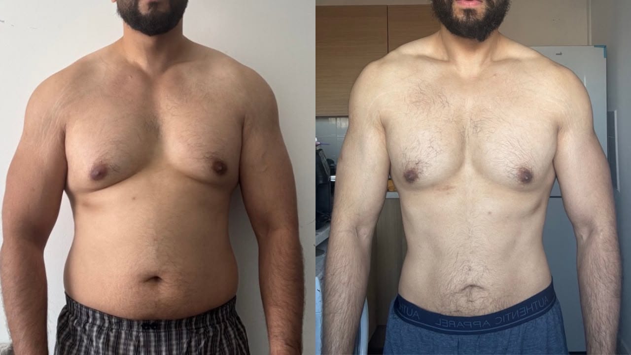 Client before and after transformation
