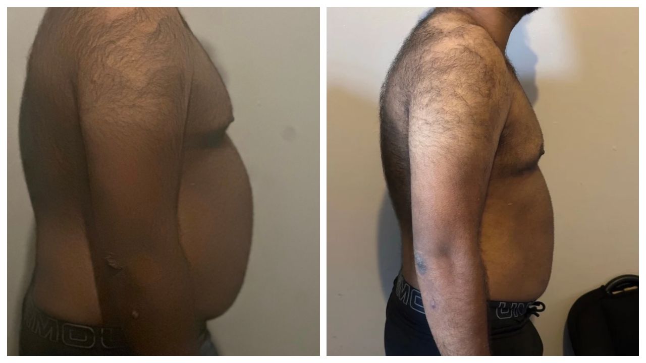 Client before and after transformation